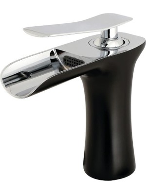 Die Grup Kingston Brass LS8427QLL Executive Lavabo Musluğu, Mat Siyah/cilalı Krom