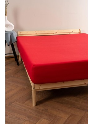 Die Grup Soley 100X200 Fitted Premium Penye Çarşaf, Kırmızı