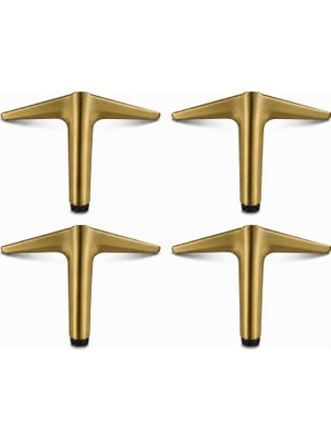 Die Grup Aydos 4 Adet 12 cm Mat Antik Sarı Metal Mobilya Ayağı Modern Tasarım Koltuk Dolap Ayağı