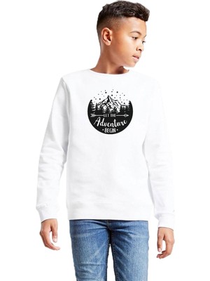 Die Grup Tshirthane Let The Adventure Begin Beyaz Çocuk 2ip Sweatshirt P21832S2498, 9-10 Yaş
