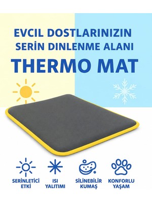 Die Grup Thermo Mat Hem Soğuk Hem Sıcak Kullanılabilen 2si1 Arada Kedi & Köpek Minderi (Antrasit, Medium)