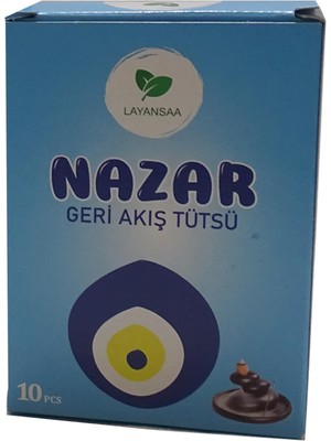Die Grup Layansaa Nazar Boncuğu - Evil Eye Bead - Meditasyon/perfumed Meditation Özel Aromalı Special Collection Geri Akış Normal Boy Backflow Hd Meditation Özel Aromalı Cones Konik Tütsü Paket 10 Adet
