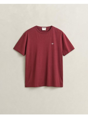 Die Grup Gant Erkek Bordo Regular Fit T-Shirt