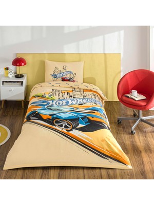 Die Grup Taç Lisanslı Hot Wheels Winner Tek Kişilik Pamuk Nevresim Takımı