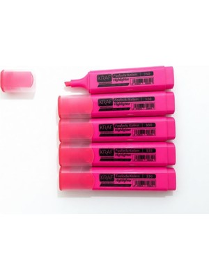 Die Grup Kraf 330 Pembe Fosforlu Işaretleme Kalemi (5 Li Paket)