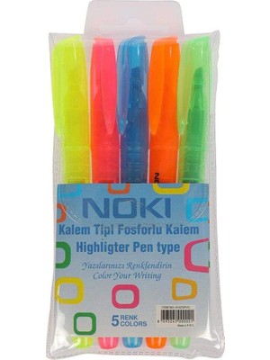 Die Grup Noki Kalem Tipi Fosforlu Kalem 5 Renk (91875PVC)