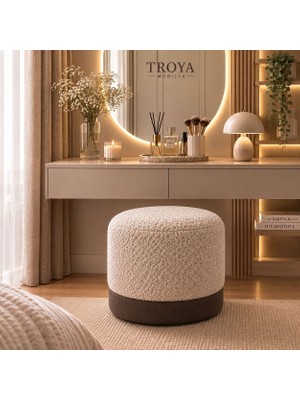 Troya Cozy Yuvarlak Puf