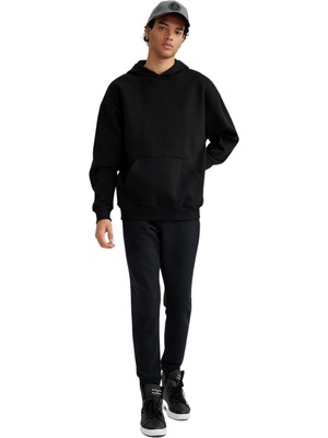 Die Grup Defacto Erkek Slim Fit Fermuar Cepli Esnek Paça Eşofman Altı, Siyah, S