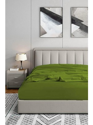 Die Grup Soley 180X200 Lastikli Fitted Penye Çarşaf, Yeşil