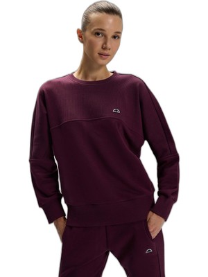 Die Grup Ellesse Logolu Pamuklu Regular Fit Bisiklet Yaka Sweat Bayan Sweat EF567