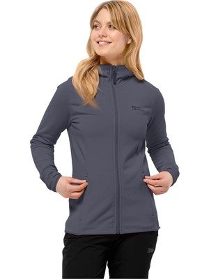 Die Grup Jack Wolfskın Baıselberg Hooded Fz W Kadın Polar Ceket, Dolphin, Xs