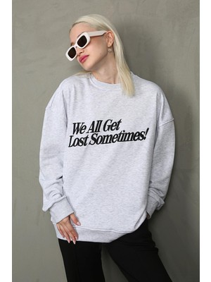 Die Grup Madmext Karmelanj Baskılı Sweatshirt MG1901,KARMELANJ M
