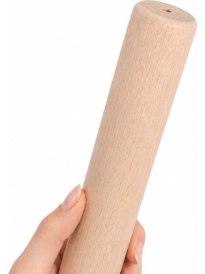 Die Grup Bohem 50 cm (4 Adet) Doğal Ahşap Boyasız Silindir Sehpa Ayağı - (4 Adet) 4x4 Metal Montaj Aparatı