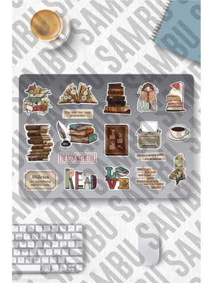 Die Grup Ms Major Selection Biblichor Temalı Sticker Etiket Seti - Kitap Sticker - Laptop Notebook Telefon