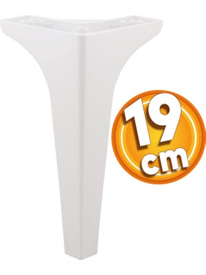 Die Grup BADEM10 Sedef Lüks Mobilya Kanepe Sehpa Tv Ünitesi Koltuk Ayağı 19 cm Beyaz Baza Ayak