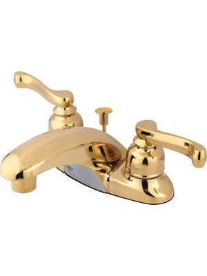 Die Grup Kingston Brass GKB8622FL Royale 4 "perakende Açılır Pencereli Centerset Lavabo Bataryası, Parlak Pirinç
