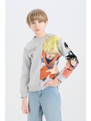 Die Grup Defacto Erkek Çocuk Dragon Ball New Bisiklet Yaka Sırt Baskılı Sweatshirt D6814A824WN