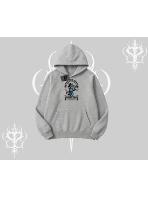 Die Grup Tarzsokak Procatstinator Kedi Baskılı Kapşonlu Sweatshirt, Beyaz, S