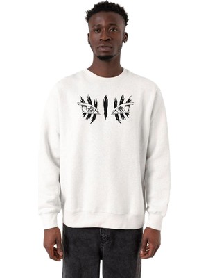Die Grup Tshirthane Demon Slayer Anime Upper Moon Demon Eyes Beyaz Erkek 2ip Sweatshirt P20893S2693, S