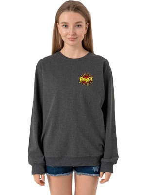 Die Grup Tshirthane Big Bang Theory Bang Logo Füme Kadın 2ip Sweatshirt P23727S6271, L