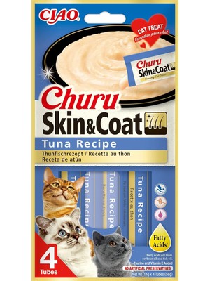 Die Grup Inaba Ciao Churu Skin & Coat Deri ve Tüy Sağlığı Için Ton Balıklı Sıvı Kedi Ödül Maması