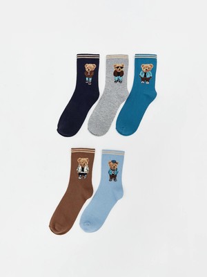 Lc Waikiki Yeni Sezon Ayı Teddy Desenli Erkek Çocuk Soket Çorap 5'li