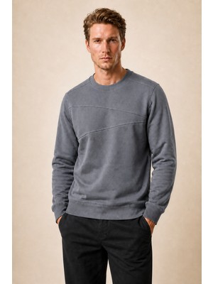 Redline Lines Regular Fit Kışlık Sweatshirt Füme