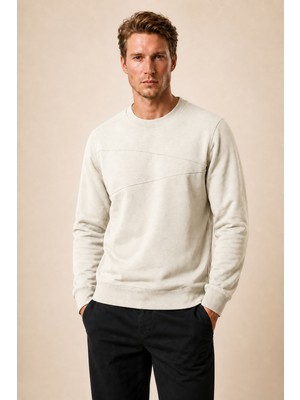Redline Lines Regular Fit Kışlık Sweatshirt Taş