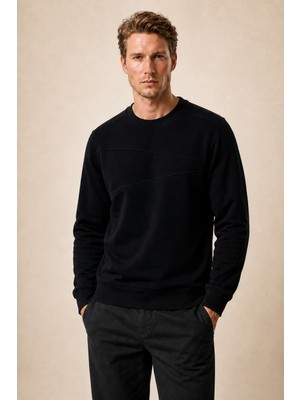 Redline Lines Regular Fit Kışlık Sweatshirt Siyah