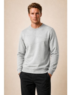 Redline Lines Regular Fit Kışlık Sweatshirt Gri