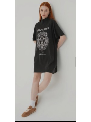 Myes Butik Elbise Tshirt Uzun Comfort Kalıp