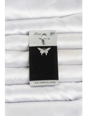 Marsilyan™- 316L Cerrahi Çelik Kelebek Model Göbek Piercing