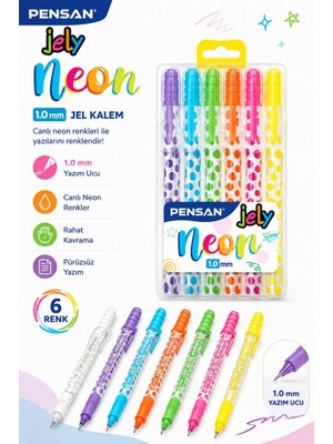 ArtMaster Neon Jely 6 Lı Jel Kalem 1 Paket Pensan 6 Renk 1.0 mm Neon Tükenmez Kalem Renkli Işaretleme Yazı Kalemi
