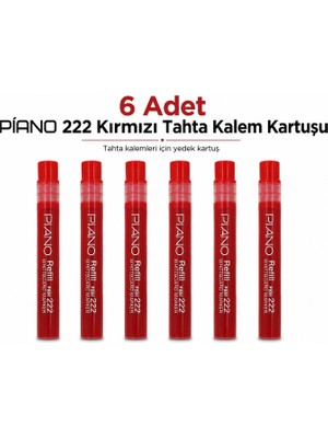 6 Adet Piano 222 Kırmızı Tahta Kalem Kartuşu