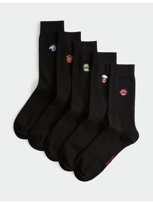 Marks & Spencer 5'li Paket Muppets Pamuk Karışımlı Çorap