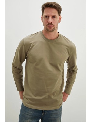 FullaModa Baskılı Bisiklet Yaka Sweatshirt