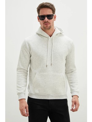 FullaModa 3 Iplik Basic Kapüşonlu Kanguru Cepli Sweatshirt