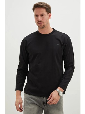 FullaModa Baskılı Bisiklet Yaka Sweatshirt