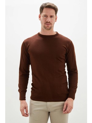 FullaModa Basic Bisiklet Yaka Regular Fit Triko Kazak