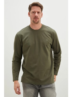 FullaModa Baskılı Bisiklet Yaka Sweatshirt