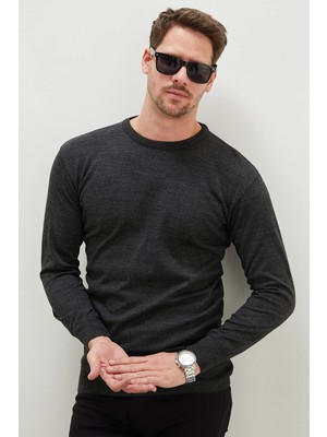 FullaModa Basic Bisiklet Yaka Regular Fit Triko Kazak