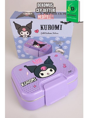 x Dekomus Lisanslı Kuromi Dark Charm Elite Collection 2 Katlı Paslanmaz Çelik Yemek Kabı "dekomus Cep Defteri Hediyeli"