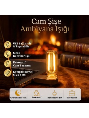 Hsc Bilişim Cam Şişe USB LED Işık, Dekoratif Masaüstü Gece Lambası, Şişe Için Ambiyans Aydınlatma De