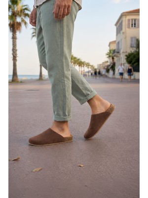 Joy Ayakkabı JY0556 Ravn Bağcıksız Hakiki Süet Deri Erkek Günlük Mantar Taban Loafer Klasik Ayakkabı Hdmt - Kahve