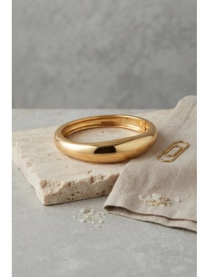 Gees Global  Gold Renk Pirinç Bombe Model Vintage Kelepçe Bilezik