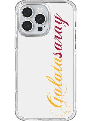 Lisanslı Galatasaray Iphone 16 Pro El Yazılı Sarı Kırmızı Şeffaf Telefon Kılıfı "Dekomus Cep Defteri Hediyeli"