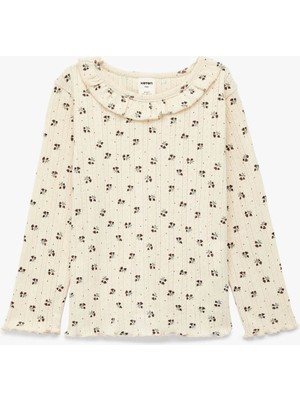 Koton Pamuklu Bej Kız Bebek Uzun Kollu T-Shirt 7WMG10021AK