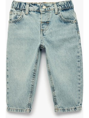 Koton Cep Detaylı Pamuklu Indigo Erkek Bebek Jean Pantolon 7WMB40001TD