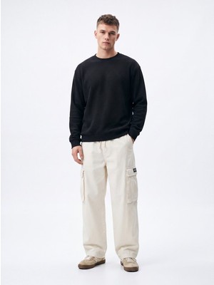 LTB Regular Fit Basic Bisiklet Yaka Lacivert Sweatshırt