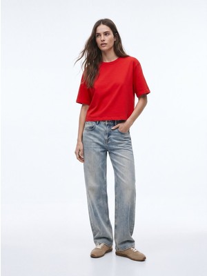 LTB Baby Tee Basic Bisiklet Yaka Kırmızı T-Shırt